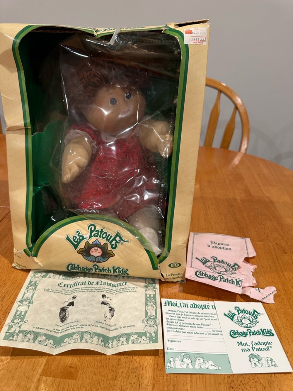Vintage French Cabbage Patch Doll – Red Hair, New in Box from about 1980